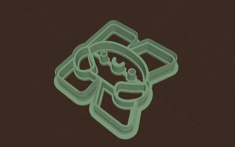 The Kutterly logo as a 3D cookie cutter, in Kutterly Studio.